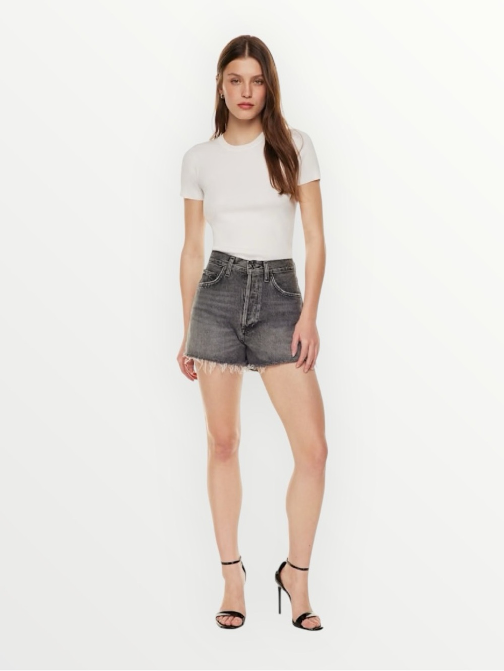 Agolde Black/Gray Dee Short Size 25”